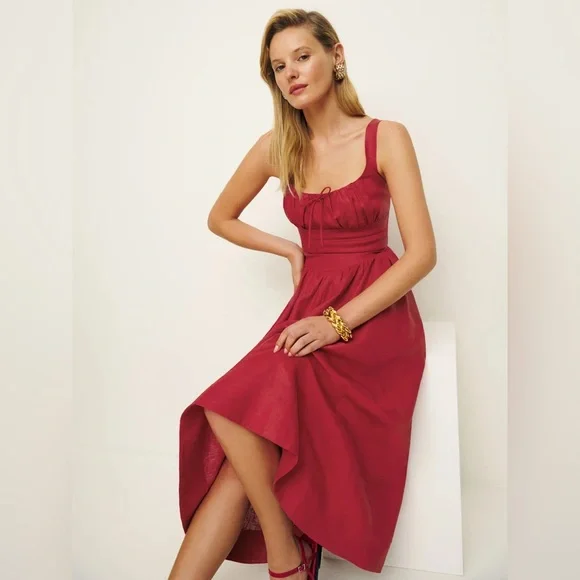 Reformation Red Midi Dress - Picture 4 of 15